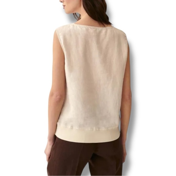 Tatuum Beige Boxy Linen Blouse OMALO – Small - Picture 3 of 13